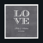 Chalkboard Background, White KÄRLEK Napkins Pappersservett<br><div class="desc">"KÄRLEK" Bröllopsfest Papper Napkins - Chalkboard Background Den här produkten ingår i en uppsättning matchande utformningar som är lätta att anpassade för många tillfällen och händelser. Om du behöver separat matchande OSA kort, Tackkort, Frimärke, magneter, flaska-etiketter, menyer, eskort, händelseprogram, favorittaggar eller andra tillbehör, ska du checka ut våra andra listor....</div>