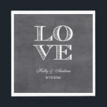 Chalkboard Background, White KÄRLEK Napkins Pappersservett<br><div class="desc">"KÄRLEK" Bröllopsfest Papper Napkins - Chalkboard Background Den här produkten ingår i en uppsättning matchande utformningar som är lätta att anpassade för många tillfällen och händelser. Om du behöver separat matchande OSA kort, Tackkort, Frimärke, magneter, flaska-etiketter, menyer, eskort, händelseprogram, favorittaggar eller andra tillbehör, ska du checka ut våra andra listor....</div>