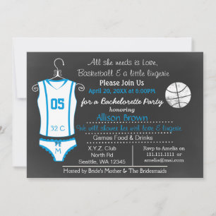 Chalkboard Basketball Lingerie Shower-inbjudningar Inbjudningar