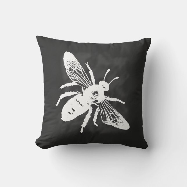Chalkboard Bee Pillow Kudde (Framsida)
