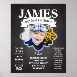 Chalkboard Birthday Poster med Photo
