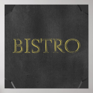 CHALKBOARD BISTRO SIGN RESTAURANT GRAPHIC LOGOTYP  POSTER