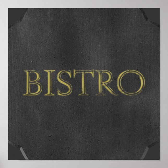 CHALKBOARD BISTRO SIGN RESTAURANT GRAPHIC LOGOTYP  POSTER (Framsidan)