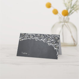 Chalkboard blommigt rustic bröllop-platskort placeringskort