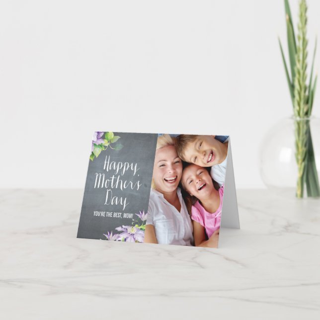 Chalkboard BloomMothers Day-fotokort Kort (Framsida)