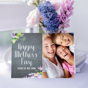 Chalkboard BloomMothers Day-fotokort Kort