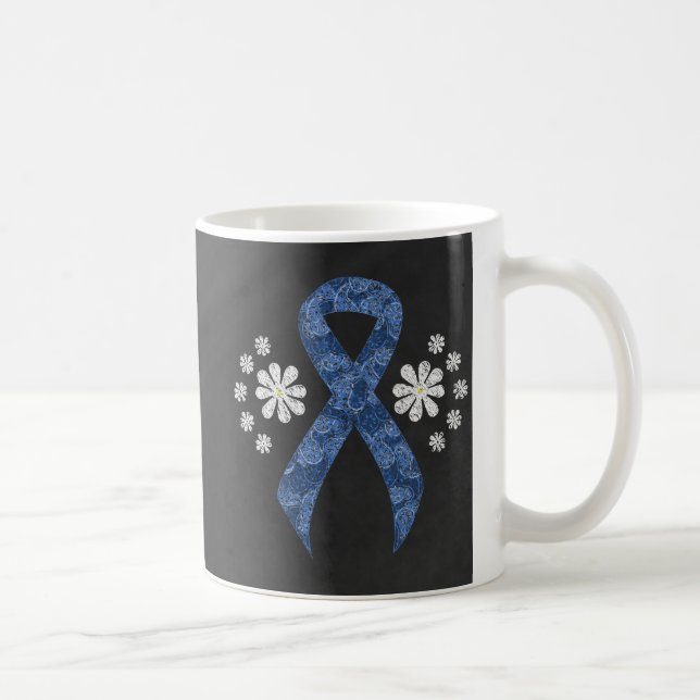 Chalkboard Blue Paisley Ribbon Kaffemugg (Höger)