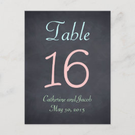 Chalkboard-Bordsnummer-kort för utseende av Bröllo Vykort