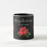 Chalkboard Botanical God jul Blommigt Mugg<br><div class="desc">Elegant Modern Blommigt Poinsettia med Chalkboard-bakgrund jul Mönster. Du kan anpassa detta vackra mugg med din egen text.</div>