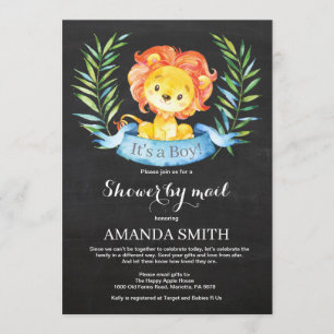 Chalkboard Boy Lejonare Baby Shower efter postinbj Inbjudningar