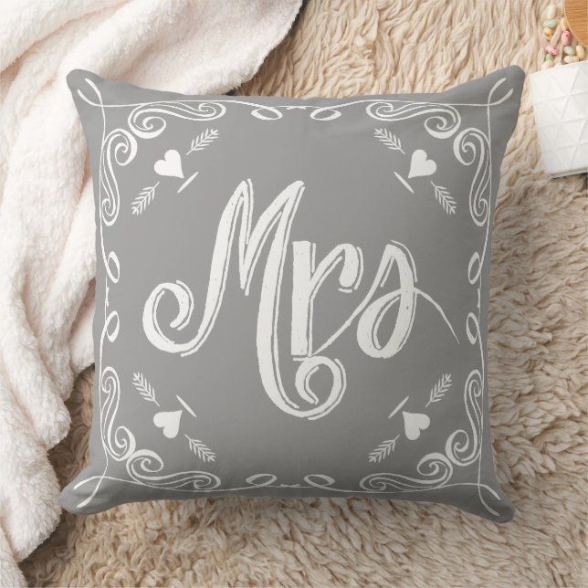 Chalkboard Brides Pillow any Färg Kudde (Filt)