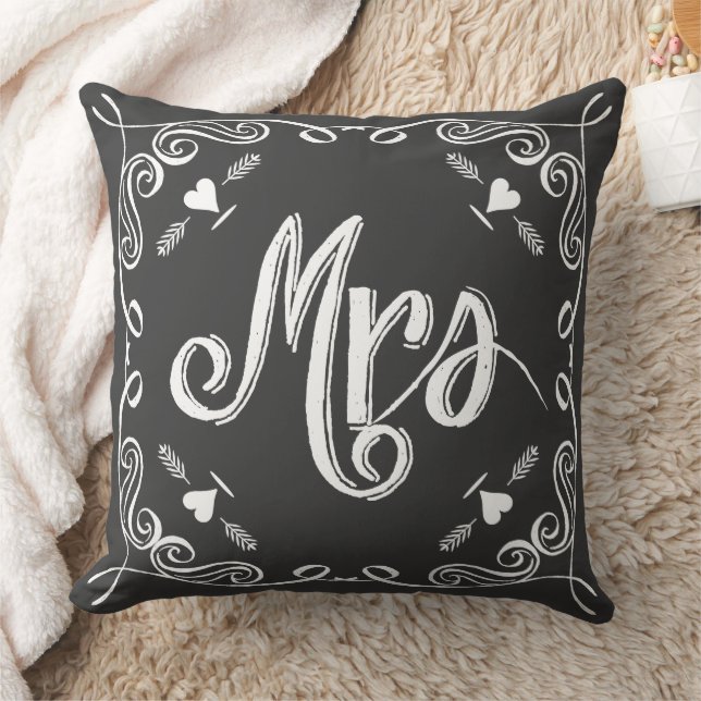 Chalkboard Brides Pillow any Färg Kudde (Filt)