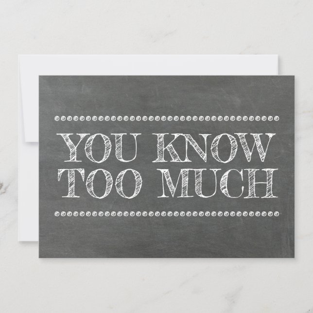 Chalkboard Bridesmaid/Maid of honor Funny Inbjudningar (Framsida)