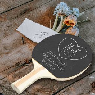 Chalkboard Bröllop-årsdag Ping Pong Paddle Pingisracket