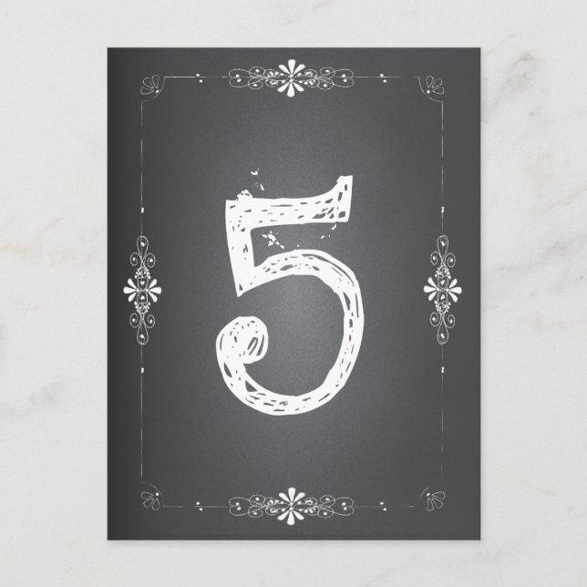 Chalkboard Bröllop Bord-kort Vykort (Framsida)