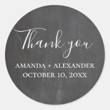 Chalkboard bröllop. Modern gråskript tack