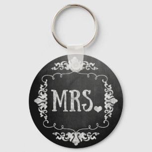 Chalkboard Bröllop "Mrs." Nyckelring