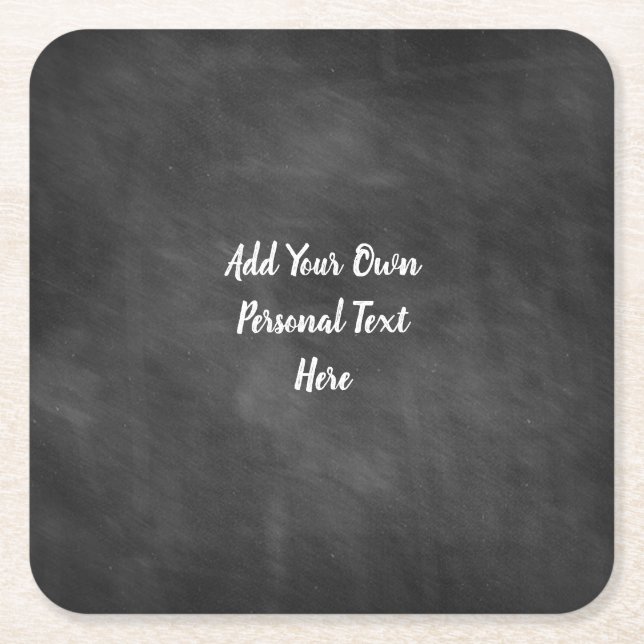 Chalkboard Bröllop Personlig Text Underlägg Papper Kvadrat (Framsidan)