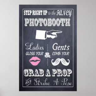 Chalkboard Bröllop Sign Finare Photobooth 20 x 30 Poster