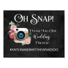 Chalkboard Bröllop undertecknar foton Hashtag