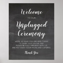 Chalkboard Bröllop Unplugged Ceremony Signs