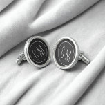 Chalkboard Bröllopsfest Monogrammed Cufflinks<br><div class="desc">Är du tittar för en enkel snyggt tack för dina marskalkar men vill ändå ta med temat "" i bröllop? Du kan ha hittat de buffertlänkar du tittar för. De har en faux chalkboard-bakgrund (inte en riktig krita - den trycks) och en kriteffekt som har en vriden cirkel som rymmer...</div>