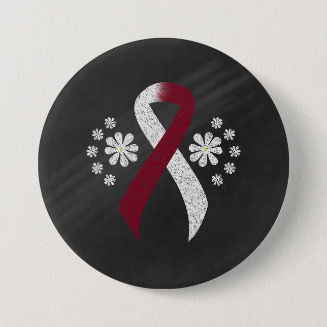 Chalkboard Burgundy och Ivory Ribbon Knapp (Framsida)