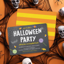 Chalkboard Candy Halloween fest-inbjudan