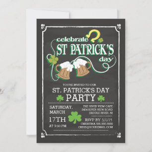Chalkboard Celebrate St patrick's day Middag Party Inbjudningar
