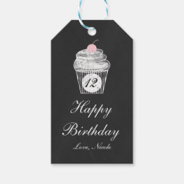 Chalkboard Chalk Cuptårta Birthday Gift Märkre Presentetikett