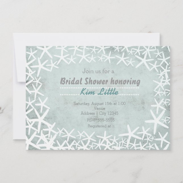 Chalkboard Chalk Vintage Beach Starfish-inbjudan Inbjudningar (Framsida)