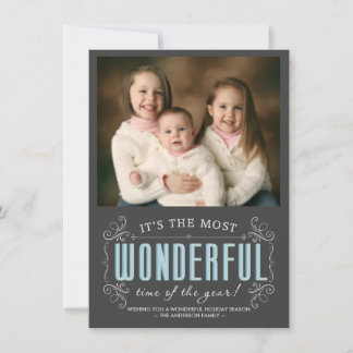 Chalkboard Cheerful Helgdag Photo Flat Cards Julkort