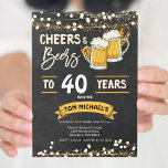 Chalkboard cheers och öl födelsedag inbjudningar<br><div class="desc">Chalkboard cheers och öl födelsedag Vuxen Birthday bjudande,  40:e man Birthday</div>