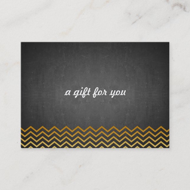 Chalkboard Chevron Salon and Spa Gift Certificate Rabattkort (Framsida)