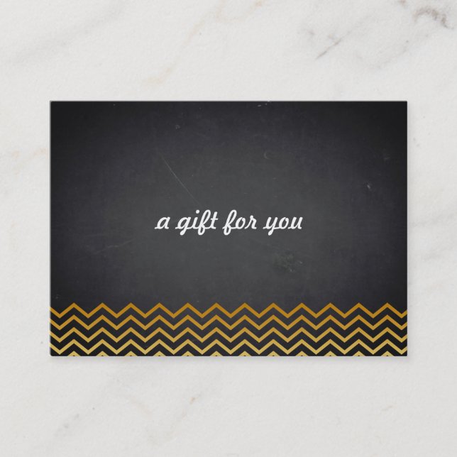 Chalkboard Chevron Salon and Spa Gift Certificate Rabattkort (Framsida)