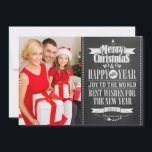 Chalkboard Chrismas Nya år | Helgdag-fotokort Julkort<br><div class="desc">Anpassning av foto till många - bjud in och annonsera anpassningsbarna vid varje särskilt tillfälle</div>