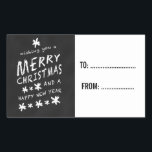 CHALKBOARD CHRISTMAS HELGDAG GIFT LABELS REKTANGULÄRT KLISTERMÄRKE<br><div class="desc">CHALKBOARD CHRISTMAS HELGDAG GIFT LABELS. Roligtens krittypsnitt används på en svart bakgrund för kriteffekt. Jag önskar dig God jul och Gott nytt år. Elke Clarke© for Monogram Gallery. Kontakta butiken om du vill ha ett annat ordspråk. Elke Clarke©</div>