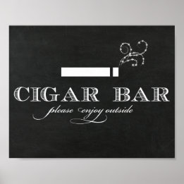Chalkboard Cigar Pub-tecken Poster