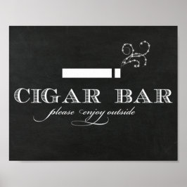 Chalkboard Cigar Pub-tecken Poster