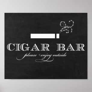 Chalkboard Cigar Pub-tecken Poster