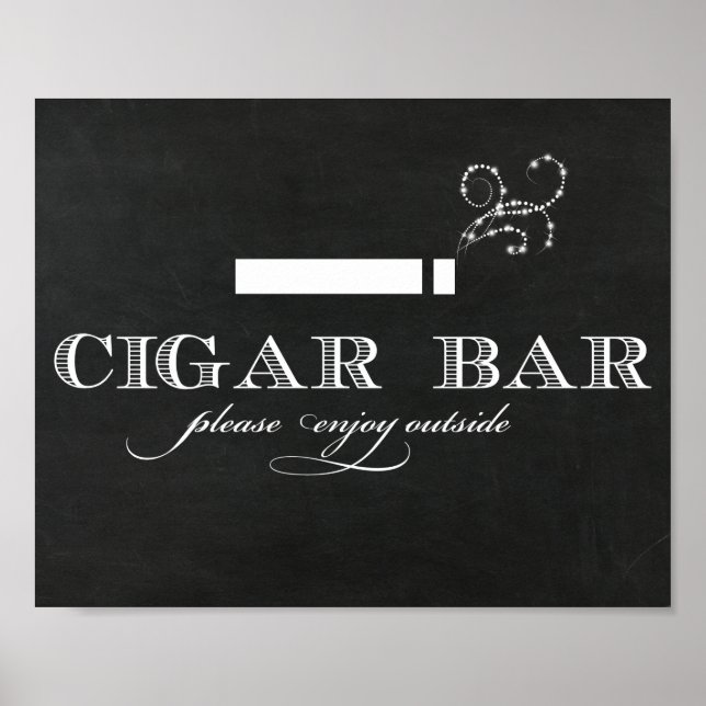Chalkboard Cigar Pub-tecken Poster (Framsidan)