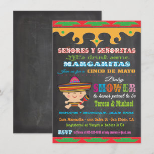 Chalkboard Cinco de Mayo Baby Shower-inbjudningar Inbjudningar