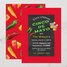 Chalkboard Cinco de Mayo Inbjudningar