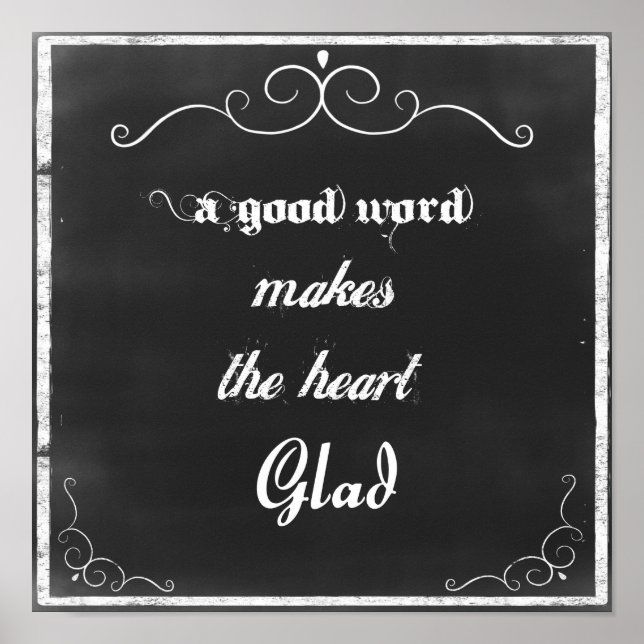 Chalkboard-citat A Bra Ord Poster (Framsidan)
