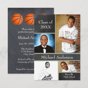 Chalkboard Collage Basketball-3x5Grad-meddelande Inbjudningar