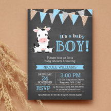 Chalkboard Cow Boy Shower