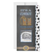 Chalkboard Cowboy Baby-meddelande