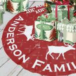 Chalkboard Crossed Arrow Reindeer jul Julgransmatta Borstad Polyester<br><div class="desc">Jul med röd renhet med korsad pil</div>