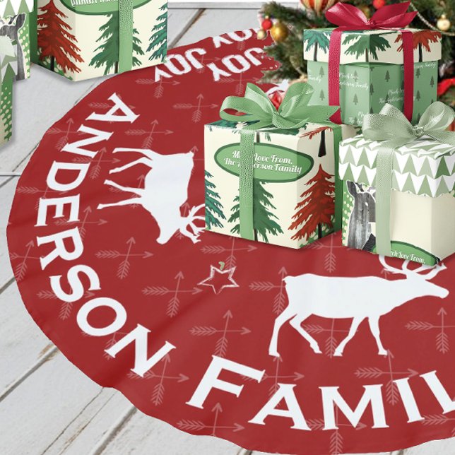 Chalkboard Crossed Arrow Reindeer jul Julgransmatta Borstad Polyester (Skapare uppladdad)