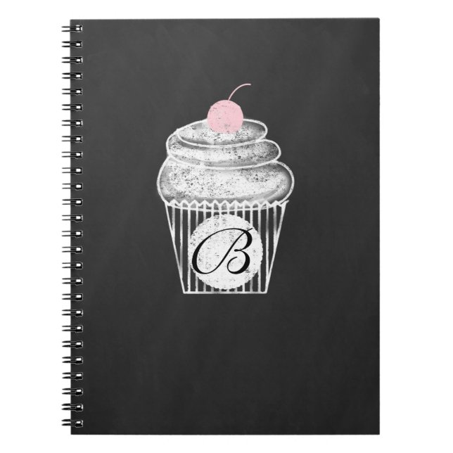 Chalkboard Cupkaka Chalk Anpassningsbar Journal Anteckningsbok Med Spiral (Framsidan)